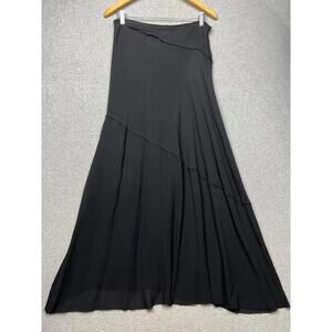 Zara Woman Studio Chiffon Sheer Maxi Skirt Womens M Black Minimalist Fairy Goth